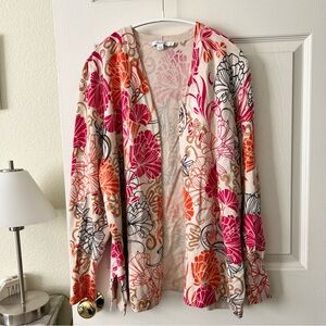 Chico's Floral Cardigan XL Colorful Tropical Flowy